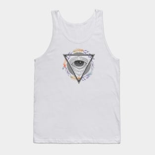 Third Eye Design, Pyramid Eye Art, Triangle Abstract Tank Top